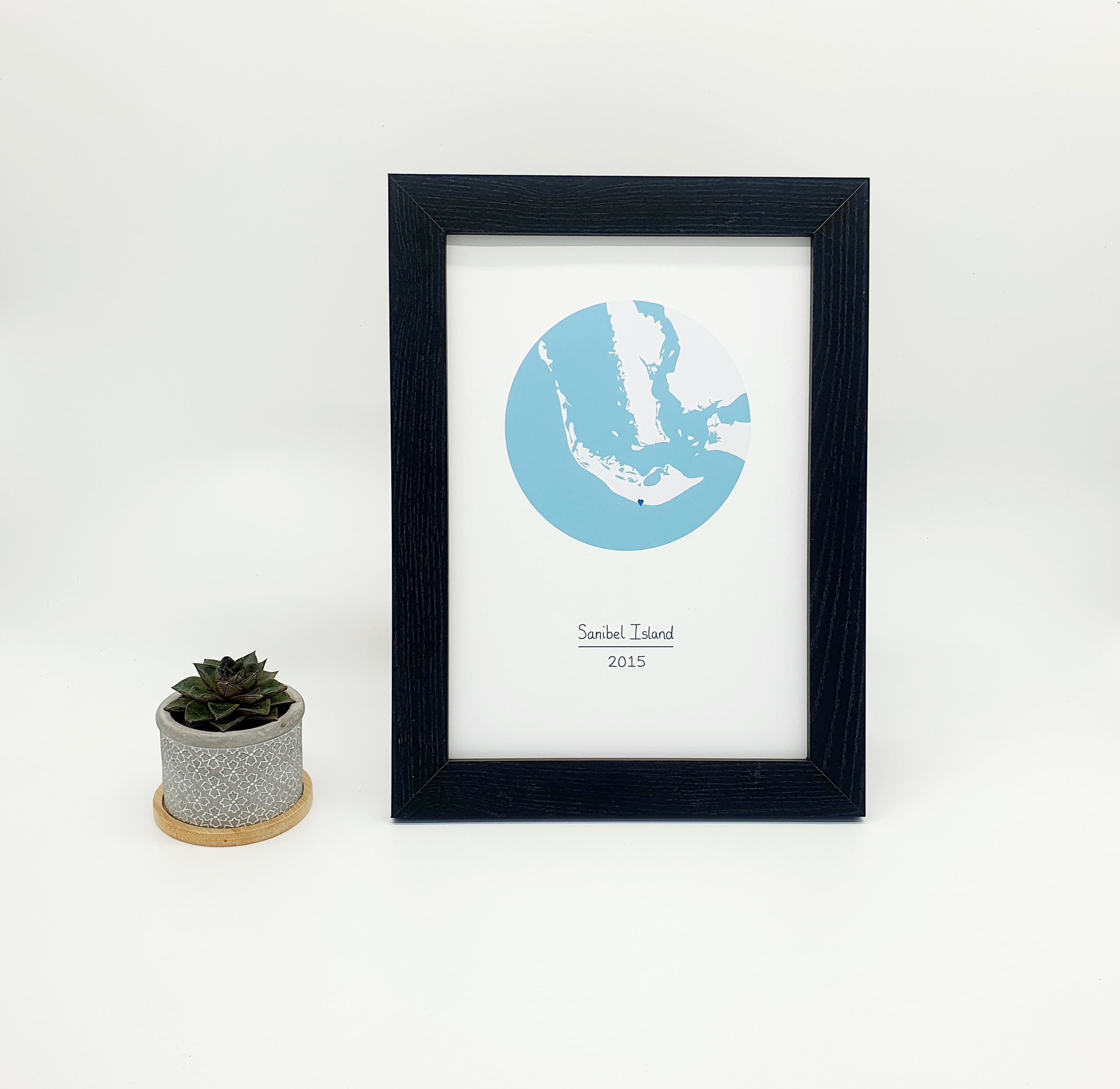 Sanibel Map Print (turquoise)