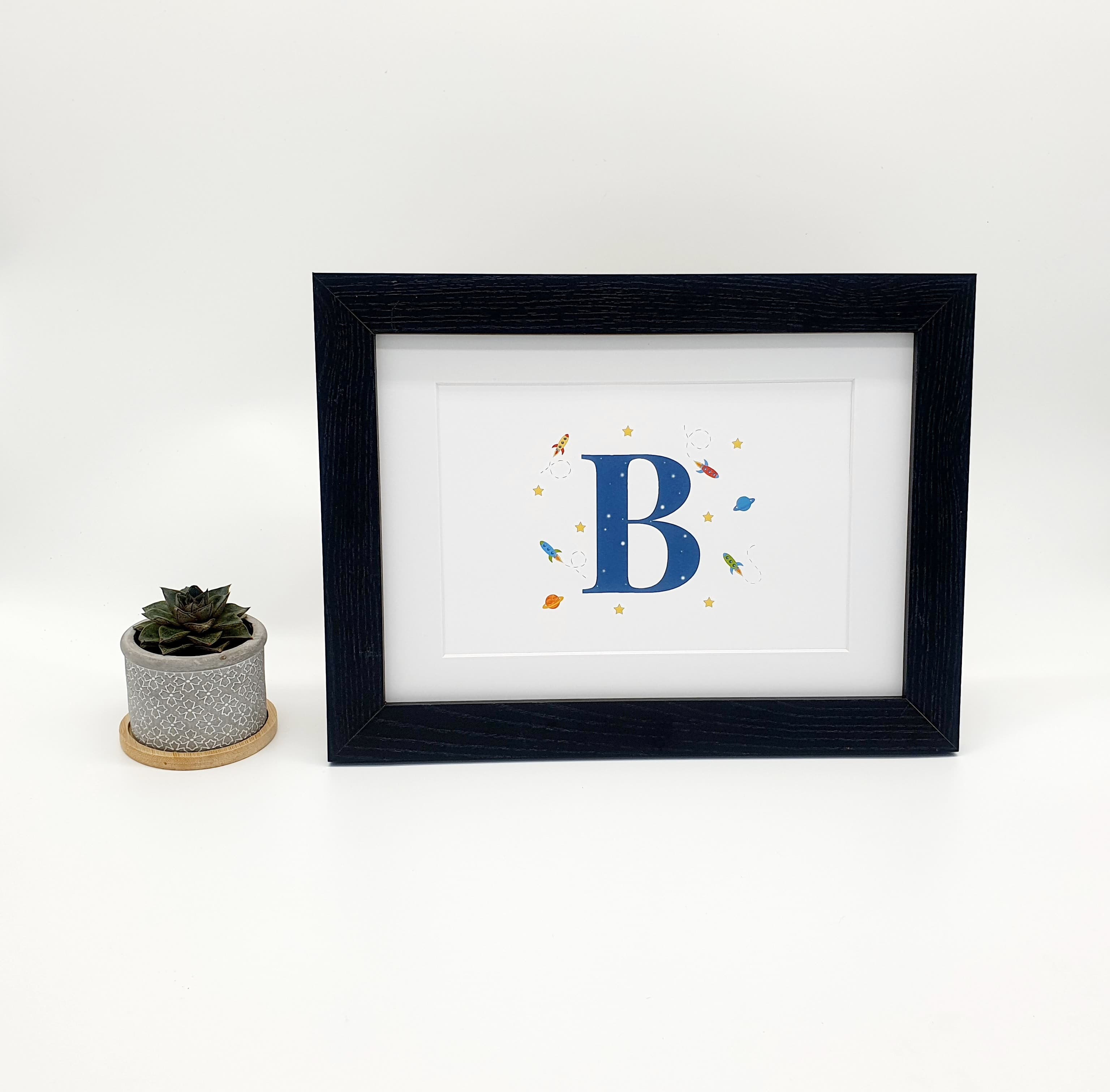 Space & Rockets Letter Print