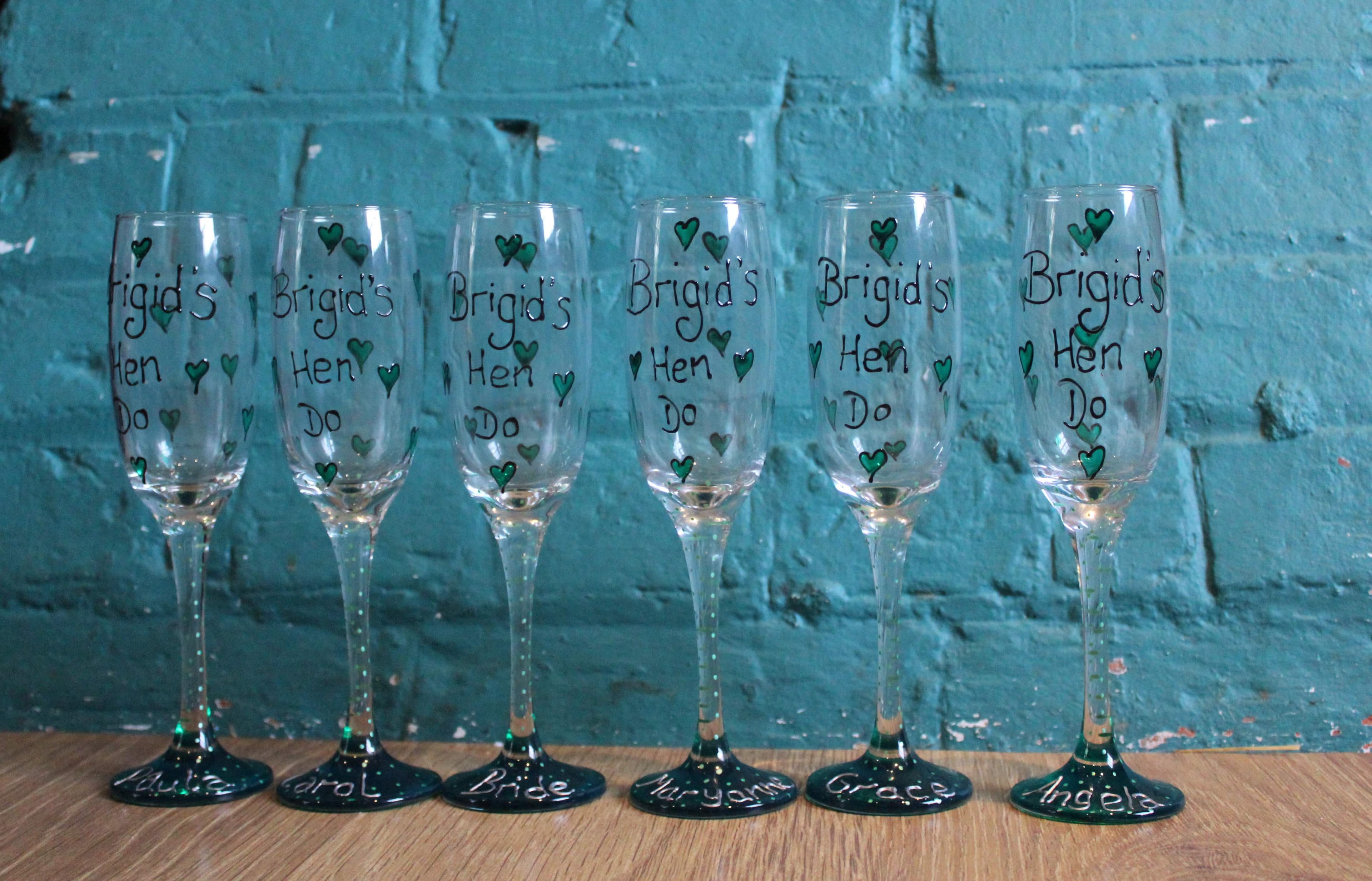 Green Heart - Hen Party Glasses