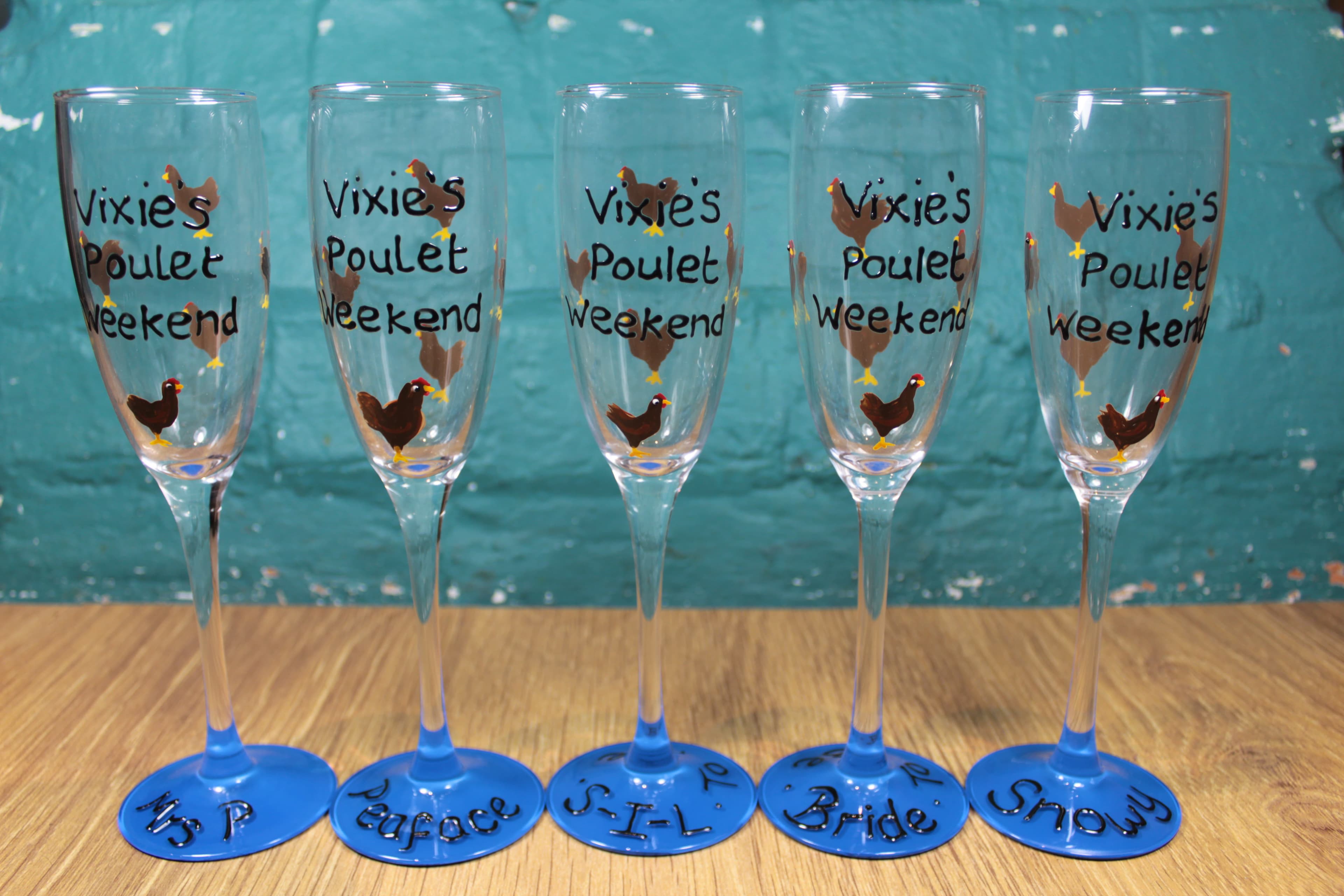 Hen Party Glasses - cluck cluck
