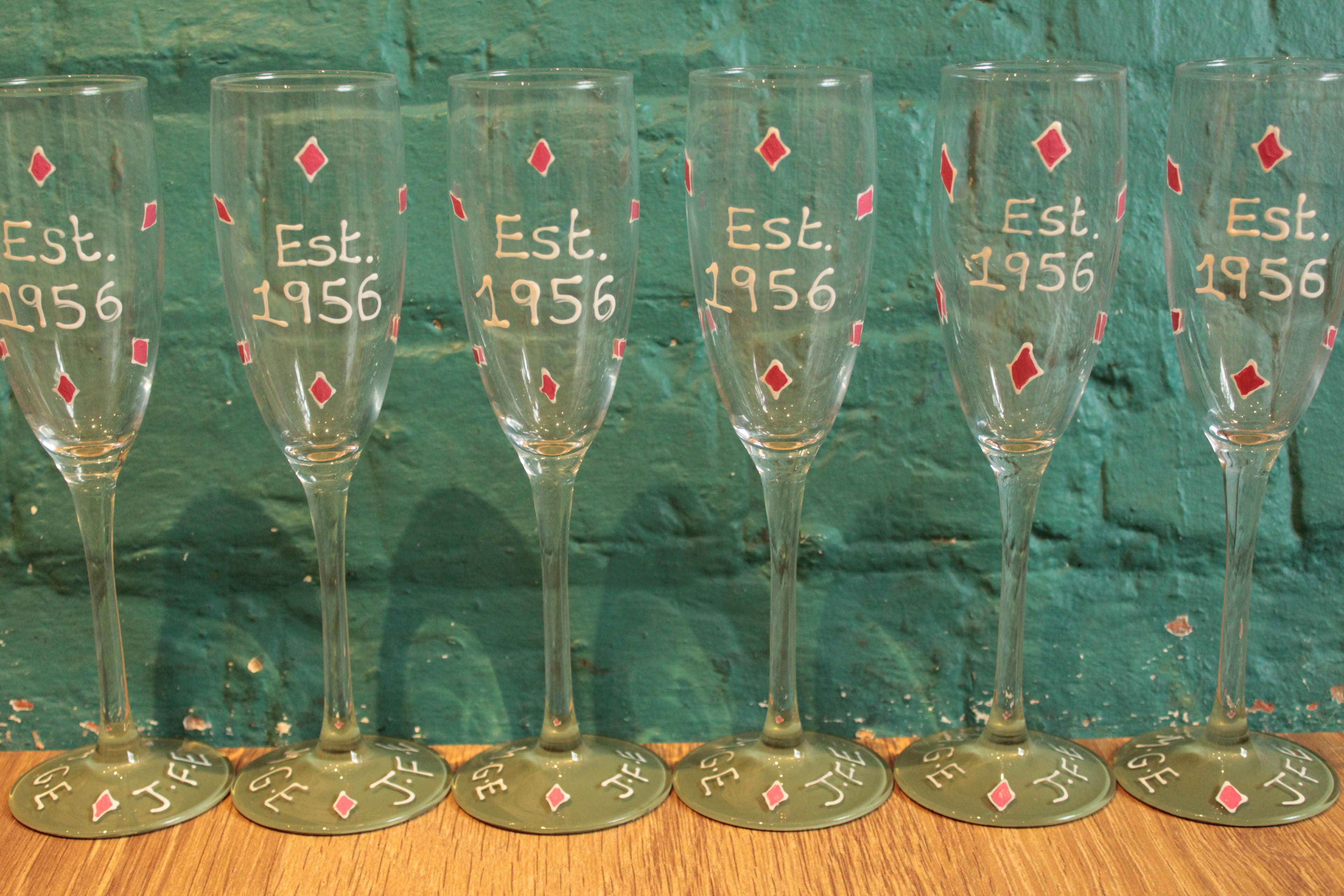 Diamond Wedding Party Champagne Flutes