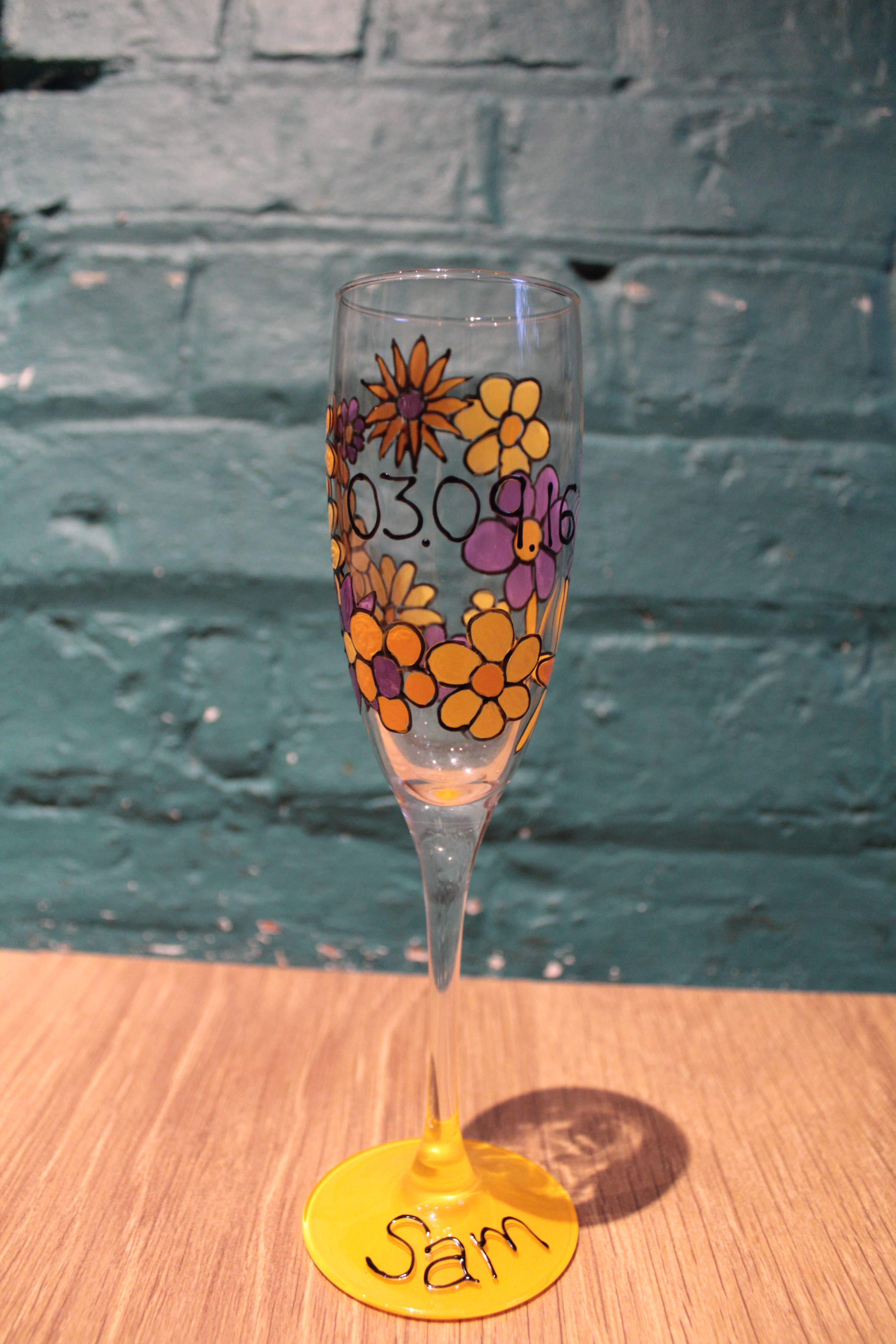 Floral Champagne Flute