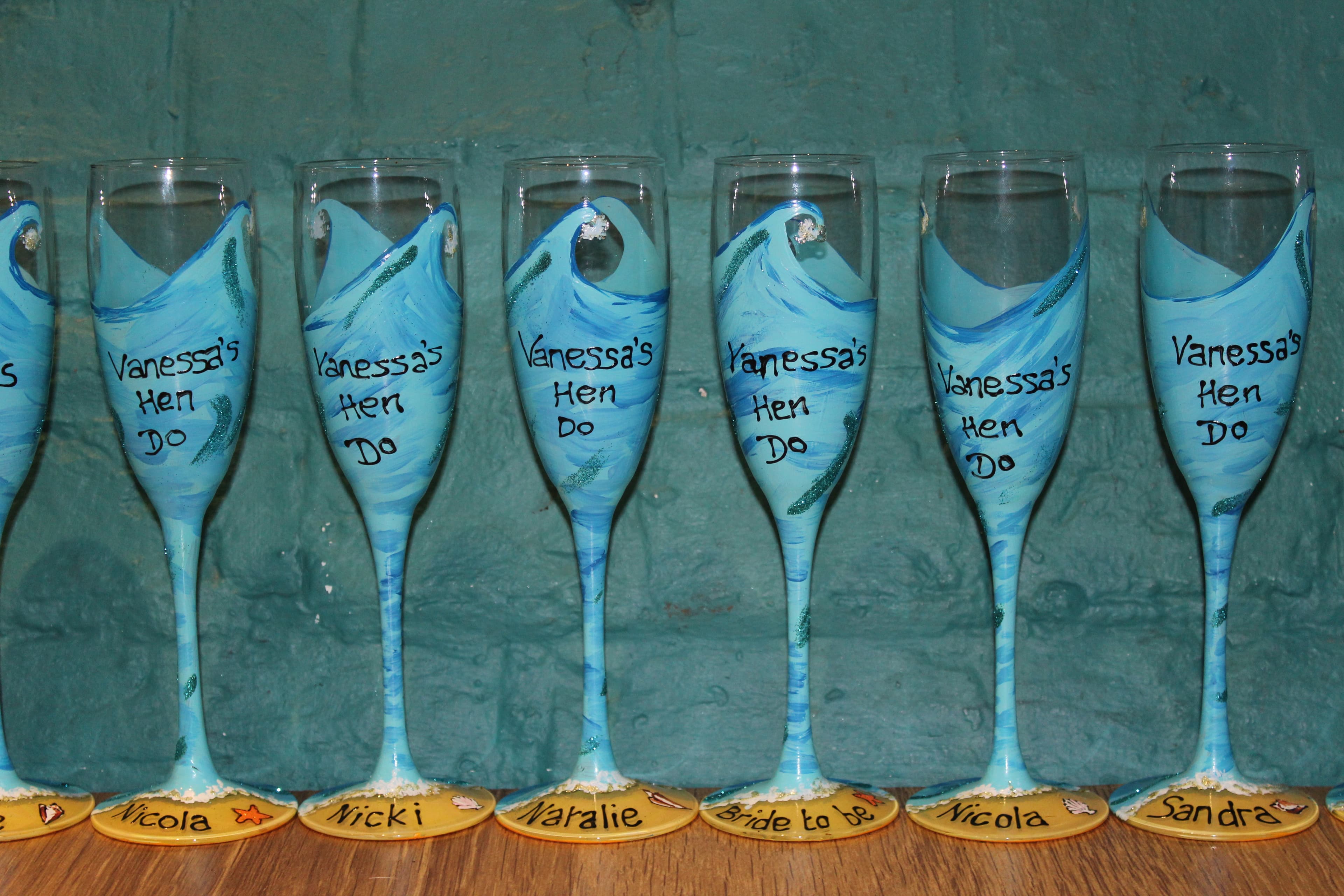 Sea Wave Hen Party Glasses