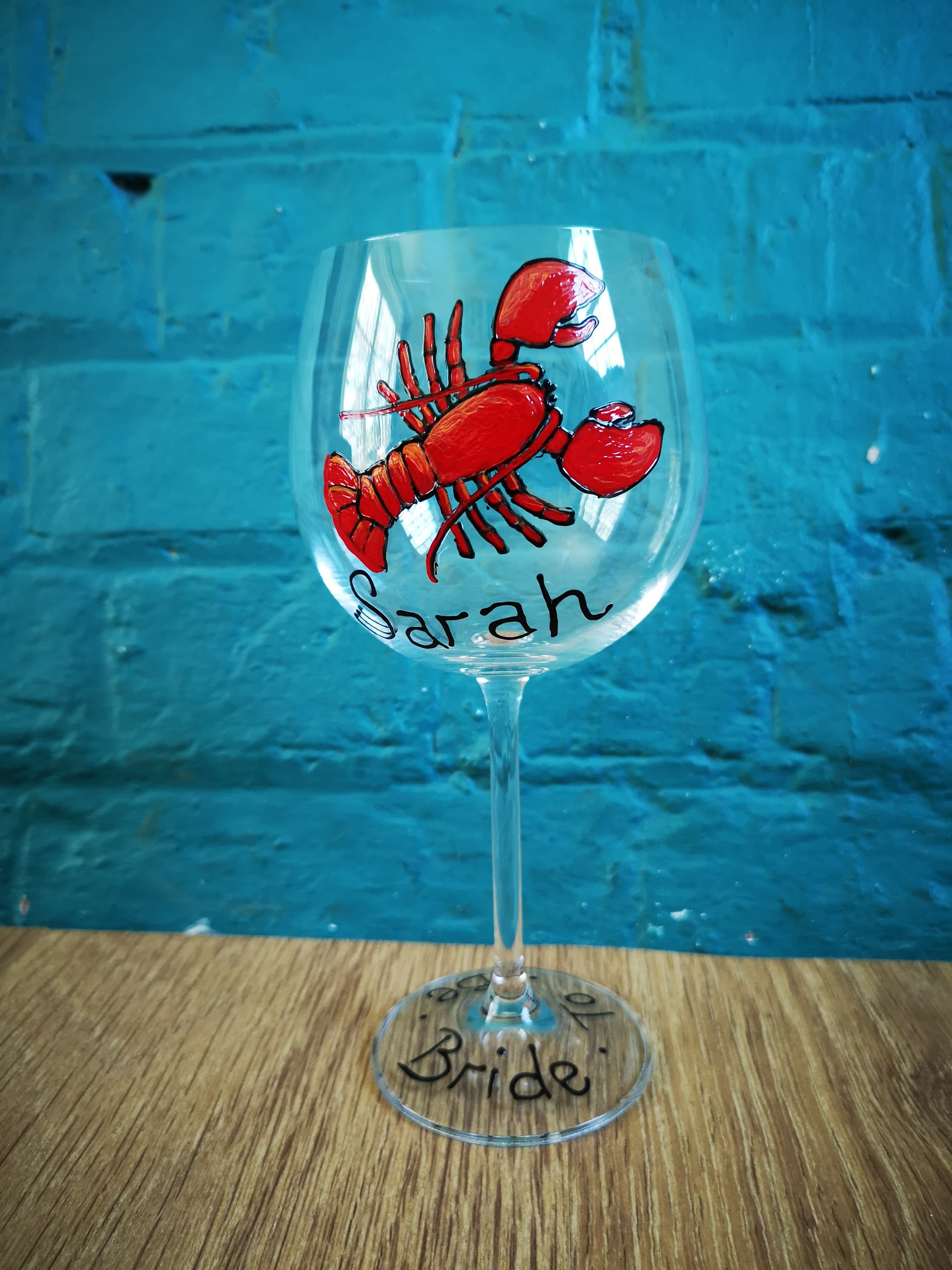 My Lobster Gin glass